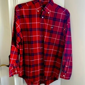 Men’s button-down vineyard, vines, plaid shirt, size small